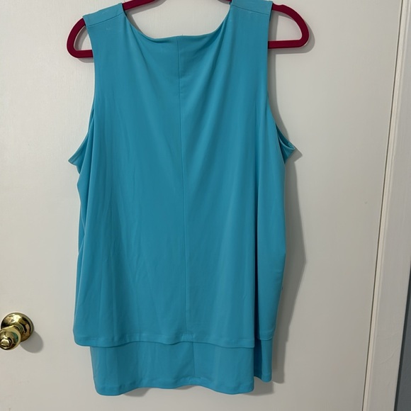 Michael Kors 1X blue tank with silver zipper details - Picture 13 of 15
